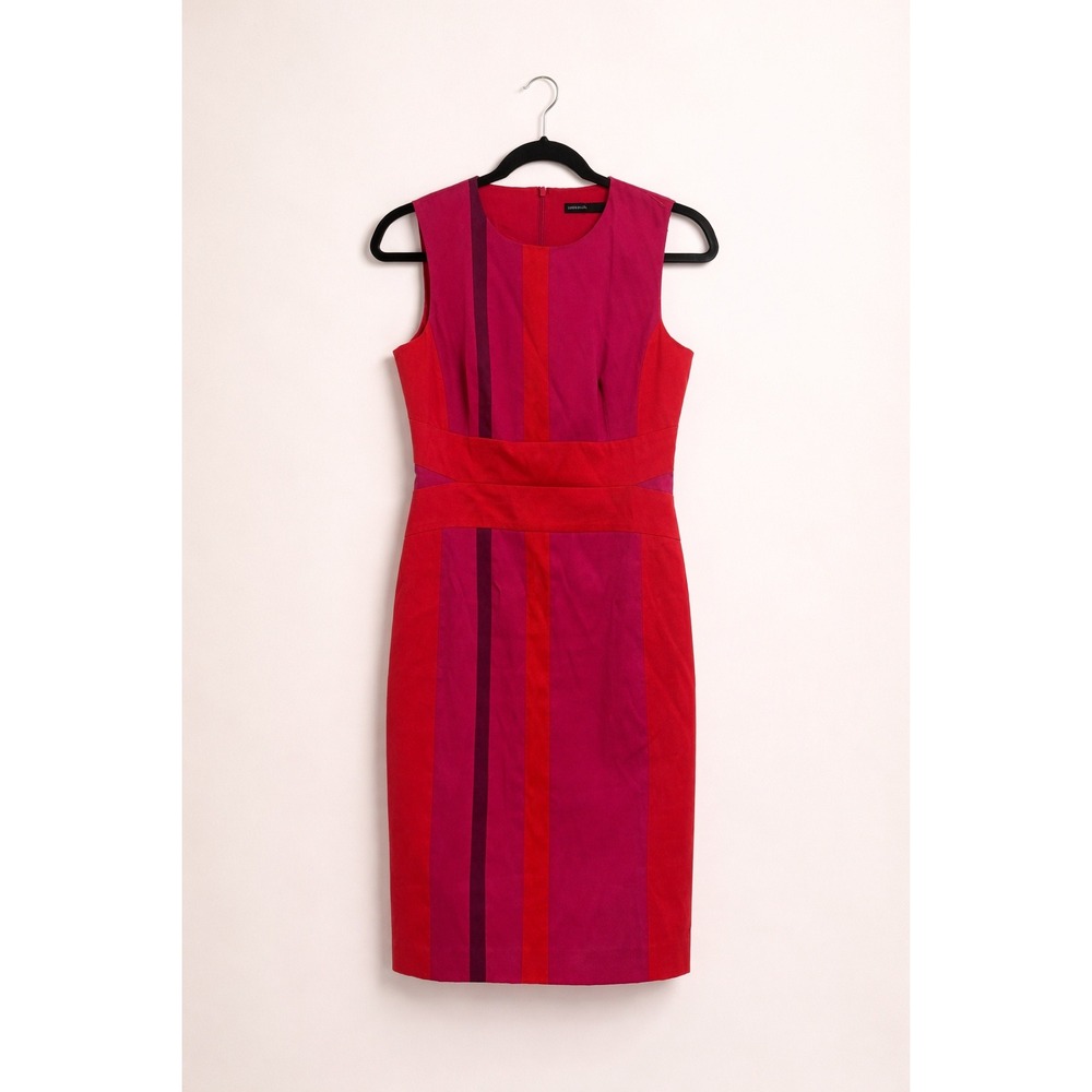 Karen Millen Colorblock Sheath Dress Pink Red Office Siren Seen On TV US 8 - Picture 3 of 9